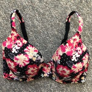 Soma Embraceable Full Coverage floral bra Sz 34DD